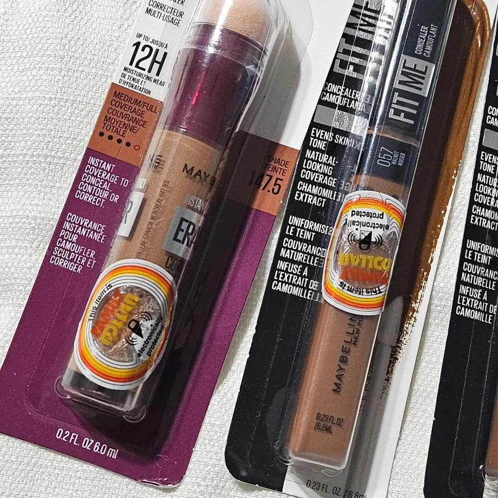 Maybelline Concealer Lot Fit Me 057 Walnut & Instant Age‎ Rewind 147.5 New 4pc